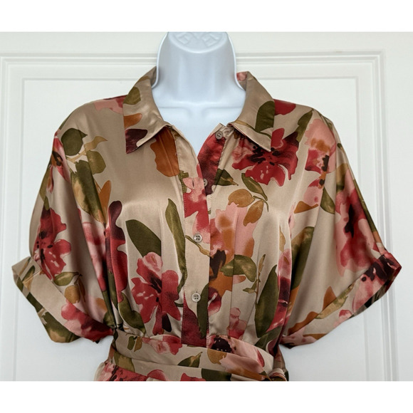 Dress Forum NWT Maxi Praline Bloom Tulip Tie Waist Dress Size M Chic Elegant - Picture 4 of 16